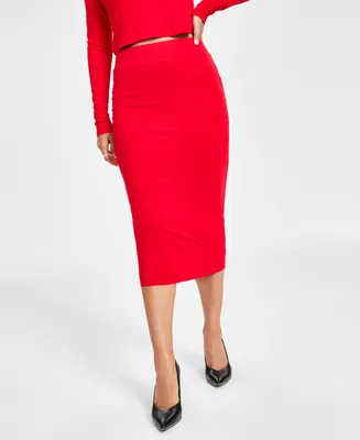 Bar Iii Women's Pull-On Jersey Midi Skirt, Created for Macy's
