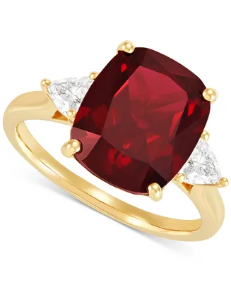 Grown With Love Lab Grown Ruby (7-1/4 ct. t.w.) & Lab Grown Diamond (3/8 ct. t.w.) Statement Ring in 14k Gold