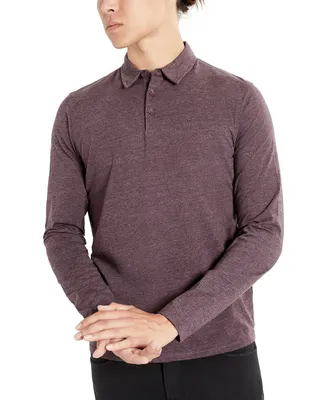 Kenneth Cole Men's Classic Fit Performance Stretch Long Sleeve Polo Shirt