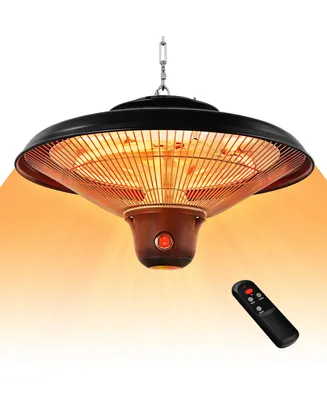 Costway 1500W Electric Hanging Heater Ceiling Mounted Infrared Heater w/Remote Control