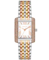 Michael Kors Women's Emery Three-Hand Tri-Tone Stainless Steel Watch 33 X 27mm