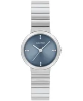 Calvin Klein Women's Three Hand Silver Stainless Steel Bracelet Watch 25mm