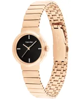 Calvin Klein Women's Three Hand Carnation Gold-Tone Stainless Steel Bracelet Watch 25mm