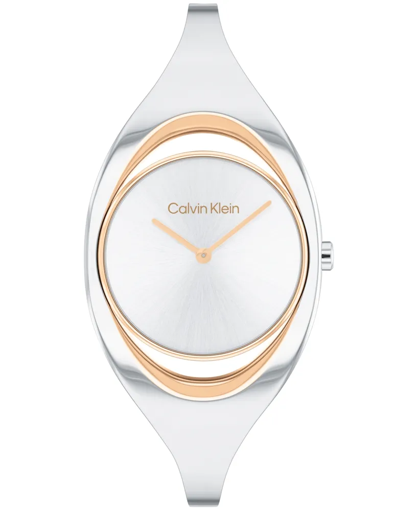 Calvin Klein Women's Two Hand Two-Tone Stainless Steel Bangle Bracelet Watch 30mm - Two