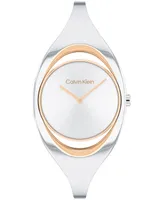 Calvin Klein Women's Two Hand Two-Tone Stainless Steel Bangle Bracelet Watch 30mm - Two