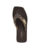 Guess Women's Ediva Wedges with Hardware and Heritage Logo Fabric Sandals