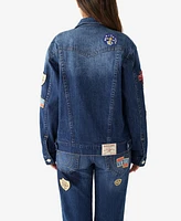 True Religion Women's Oversized Jimmy Jacket with Patches