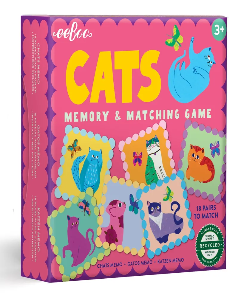 Eeboo Cats Little Square Memory Game