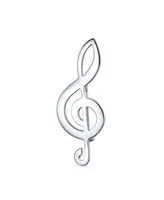 Bling Jewelry Large Classic Musical Treble G Clef Note Brooch Pin For Musician Women Teacher Student Sterling Silver