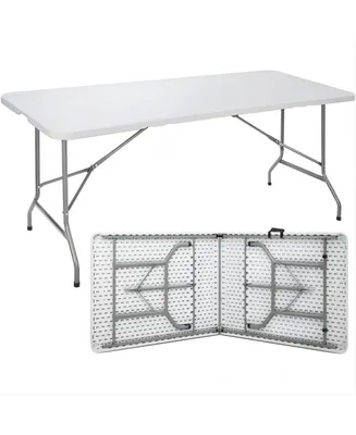 Sugift 6ft Portable Plastic Rectangular Folding Table