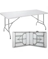 Sugift 71'' Plastic Rectangular Folding Table