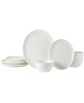 Mikasa Mirabel Vegan Bone Chip Resistant 12 Piece Dinnerware Set, Service for 4