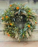 GreenishBlu Fresh Real Seeded, Safflower and Pampas Wreath