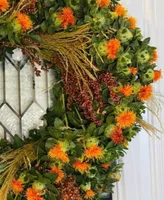 GreenishBlu Fresh Real Safflower and Sorghum Wreath