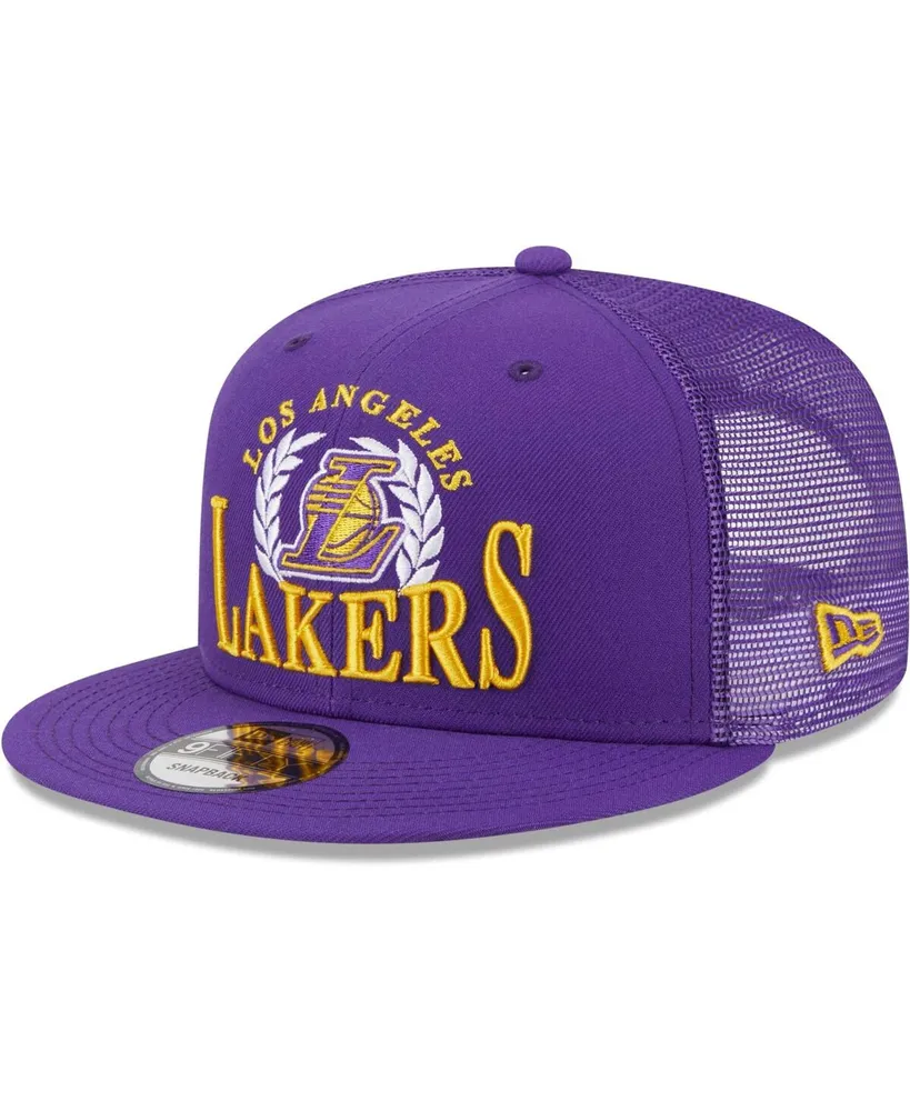 Men's New Era Purple Los Angeles Lakers Bold Laurels 9FIFTY Snapback Hat