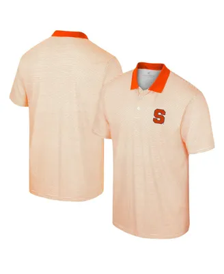 Men's Colosseum White Syracuse Orange Print Stripe Polo Shirt