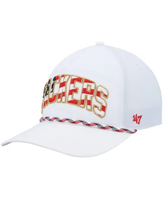 Men's '47 Brand White Green Bay Packers Hitch Stars and Stripes Trucker Adjustable Hat