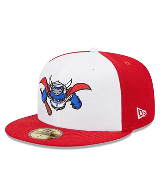 Men's New Era White, Red Tulsa Drillers Marvel x Minor League 59FIFTY Fitted Hat