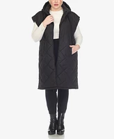 White Mark Plus Diamond Quilted Hooded Puffer Vest