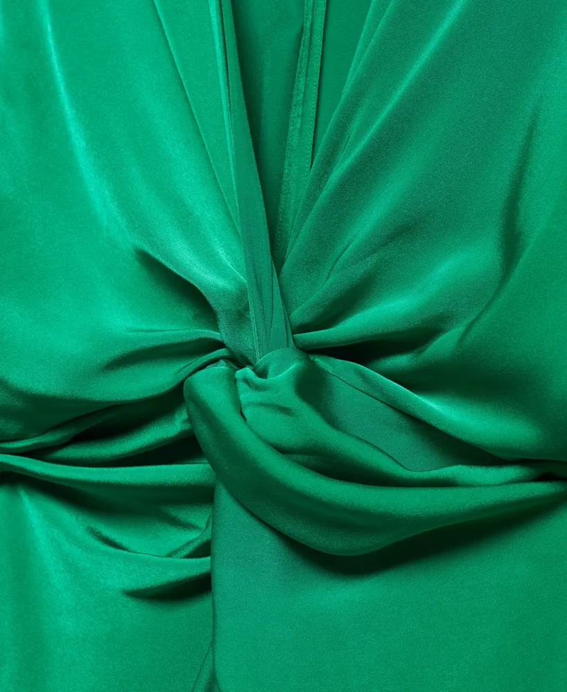 Mango Women's Knot Detail Satin Dress