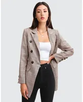 Belle & Bloom Women's Women Too Cool For Work Plaid Blazer