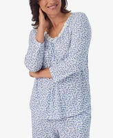 Aria Women's 3/4 Sleeve Long Pant Pajama Set, 2 Piece