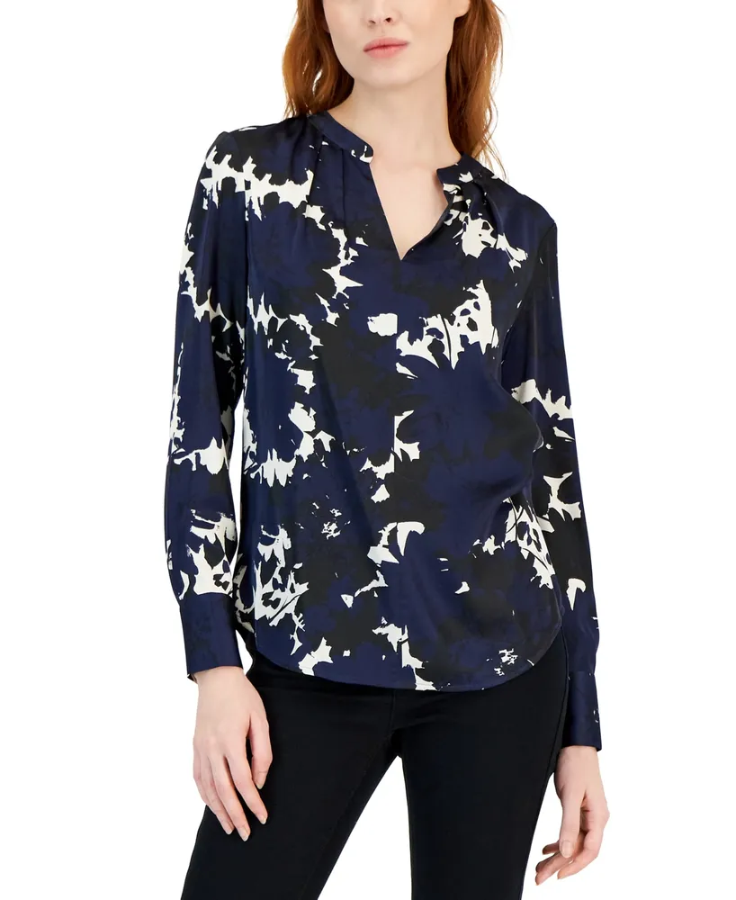 Split-Neck Blouse