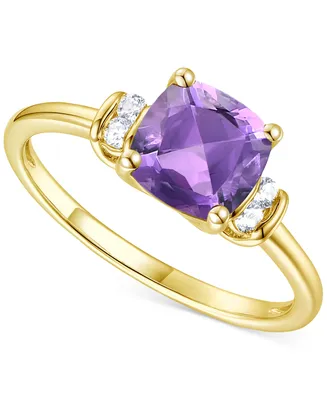 Amethyst (1-1/3 ct. t.w.) & Lab-Grown White Sapphire (1/10 14k Gold-Plated Sterling Silver (Also Additional Gemstones)