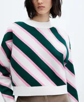 Mango Women's Diagonal Striped Sweater