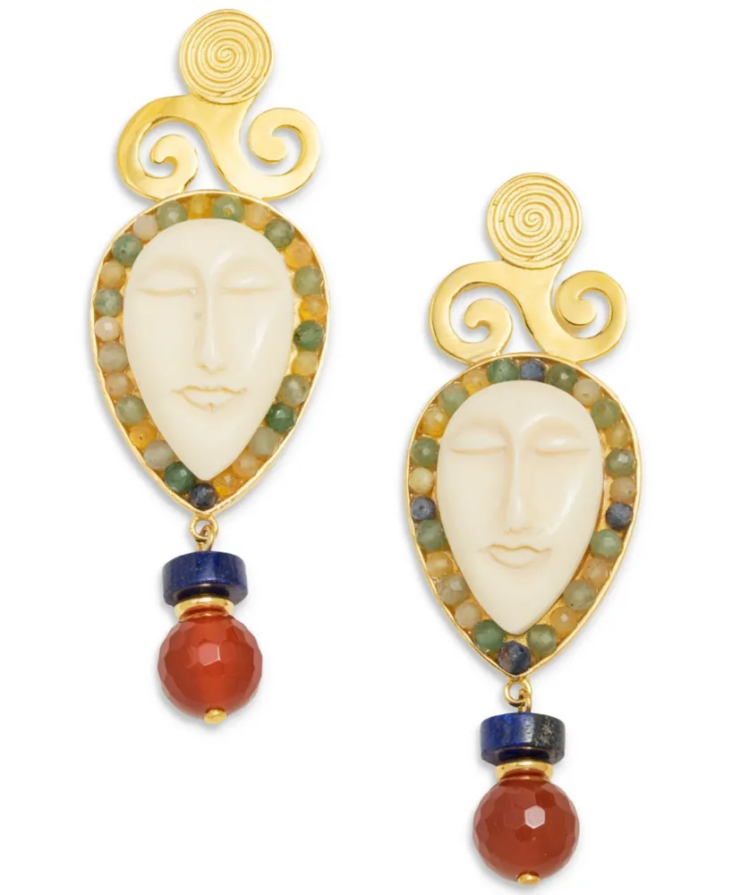 Nectar Nectar New York 18k Gold-Plated Andarika Gemstone Drop Earrings