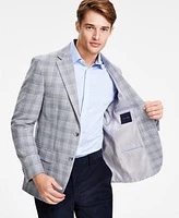 Tommy Hilfiger Men's Modern-Fit Blue Plaid Sport Coat