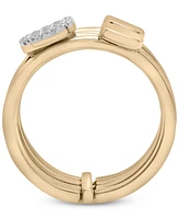 Wrapped Diamond Four Row Stack Ring (1/6 ct. t.w.) in 10k Gold, Created for Macy's