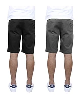 Galaxy By Harvic Men's 5 Pocket Flat Front Slim Fit Stretch Chino Shorts, Pack of 2