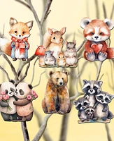 Designocracy Forest Animals Christmas Wooden Clip-On Ornaments Set of 6 G. DeBrekht