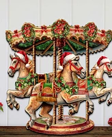 Designocracy Christmas Carousel Christmas Wooden Wall Decor Door Decor G. DeBrekht