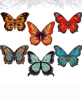 Designocracy Holiday Wooden Clip-On Ornaments Butterfly Set of 6 G. DeBrekht