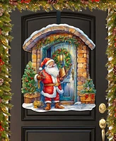 Designocracy Joyful Moments at the Christmas Wooden Door Decor Wall Decor G. DeBrekht