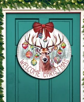 Designocracy Welcome Christmas Wooden Door Decor Welcome Sign Hanging Decoration G. DeBrekht