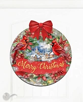 Designocracy Merry Christmas Wooden Door Decor Welcome Sign Hanging Decoration G. DeBrekht