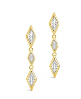 Sterling Forever Cubic Zirconia Lissie Drop Stud Earrings