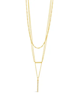 Sterling Forever Cubic Zirconia Lottie Layered Necklace