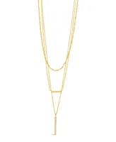 Sterling Forever Cubic Zirconia Lottie Layered Necklace