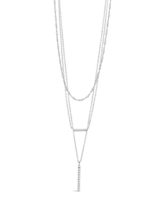 Sterling Forever Cubic Zirconia Lottie Layered Necklace