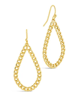 Sterling Forever 14K Gold Plated or Rhodium Nikole Chain Link Dangle Earrings
