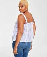 On 34th Women's Shirred Tonal-Stripe Camisole Top, Created for Macy's