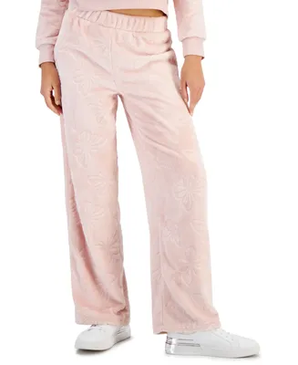 Crave Fame Juniors' Cozy Faux-Fur Wide-Leg Pants