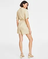On 34th Women's Collared Short-Sleeve Romper, Created for Macy's