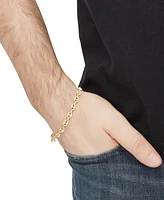 Men's Polished Mariner Link Chain Bracelet in 10K Gold