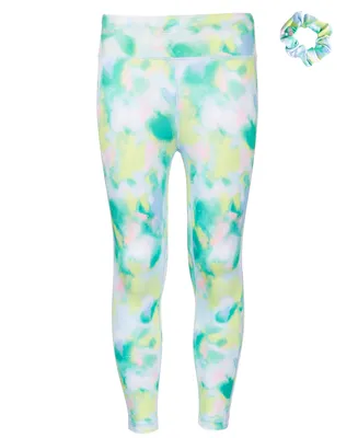 Id Ideology Big Girls Spray Abstract-Print 7/8-Leggings and Scrunchy, 2 Piece Set, Created for Macy's