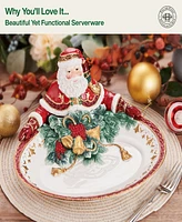 Fitz and Floyd Noel Holiday Santa Server, 12-in x 11.5-in